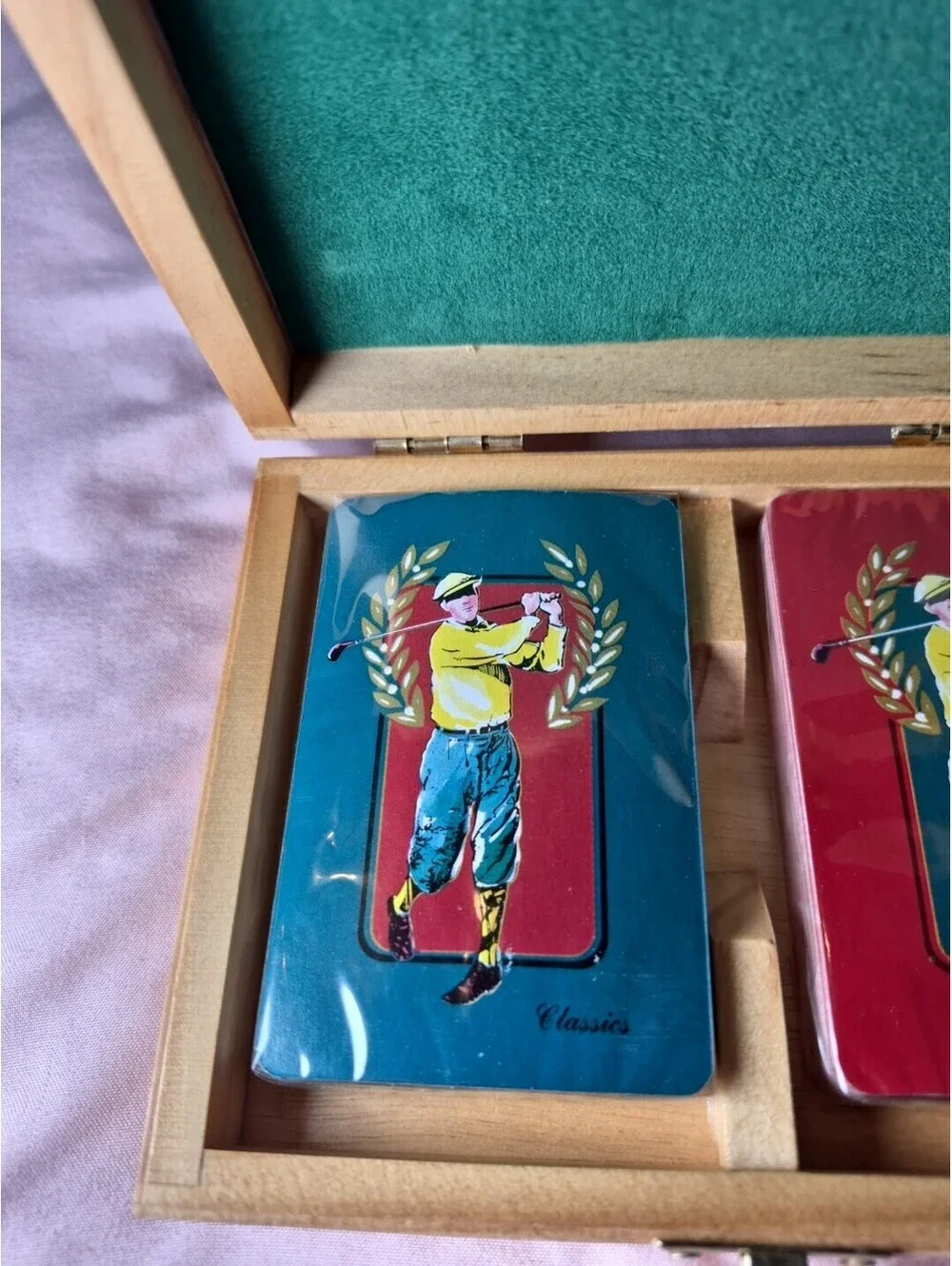 1993 Classics Collections Golf Playing Cards With Original Wood Box New